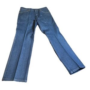 Wrangler Womens 34X30 Dark Wash Wide Leg Flare Jeans Western 70s Style